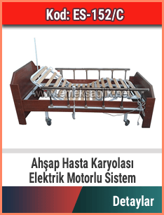 2 motorlu ahşap ev tipi hasta karyolası