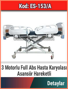 3 motorlu full Abs asansörlü hasta karyolası