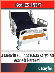 3 motorlu asansör hareketli hasta karyolası