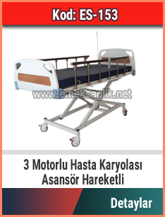 3 Motorlu Asansörlü Hasta Karyolası