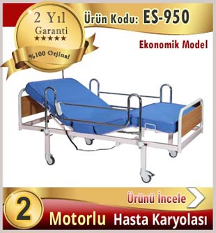 İki motorlu elektrikli hasta karyolası