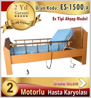 İki motorlu ahşap ev tipi hasta yatağı