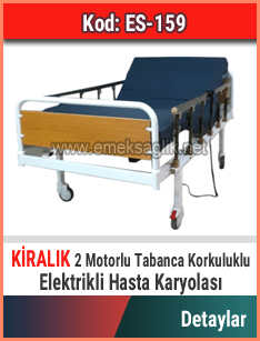 Kiralık tabanca korkuluklu 2 motorlu hasta karyolası